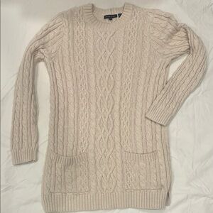 JEANNE PIERRE Cable Knit Sweater in Cream